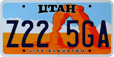 UT license plate Z225GA