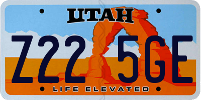 UT license plate Z225GE