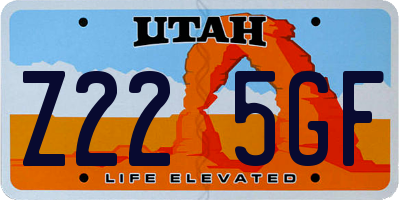 UT license plate Z225GF