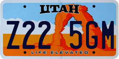 UT license plate Z225GM