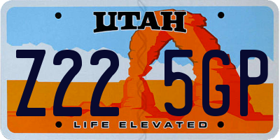 UT license plate Z225GP