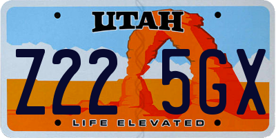 UT license plate Z225GX