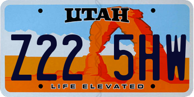 UT license plate Z225HW