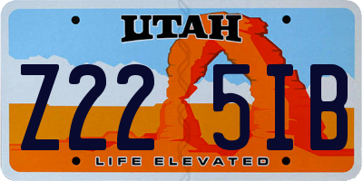 UT license plate Z225IB