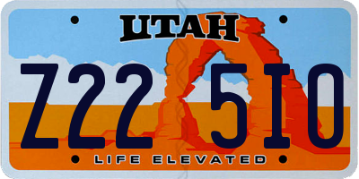 UT license plate Z225IO