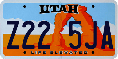 UT license plate Z225JA