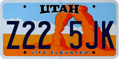 UT license plate Z225JK