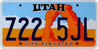 UT license plate Z225JL