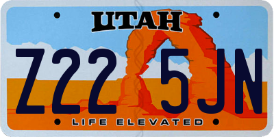 UT license plate Z225JN
