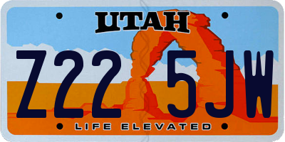 UT license plate Z225JW