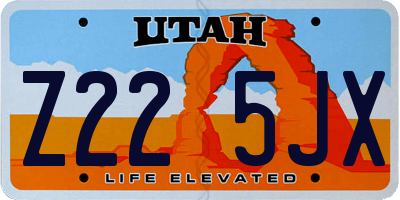 UT license plate Z225JX