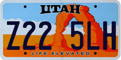 UT license plate Z225LH