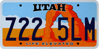 UT license plate Z225LM