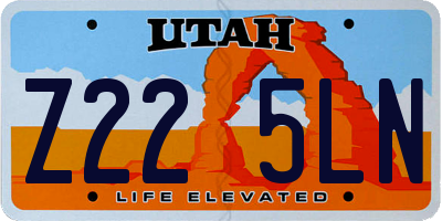 UT license plate Z225LN