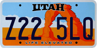 UT license plate Z225LQ