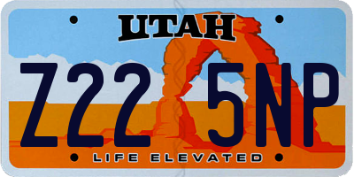 UT license plate Z225NP