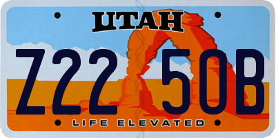 UT license plate Z225OB