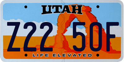 UT license plate Z225OF