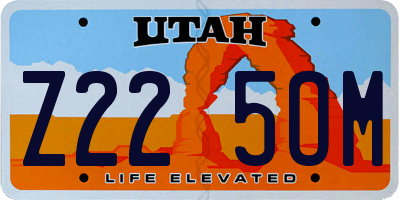 UT license plate Z225OM