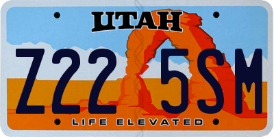 UT license plate Z225SM