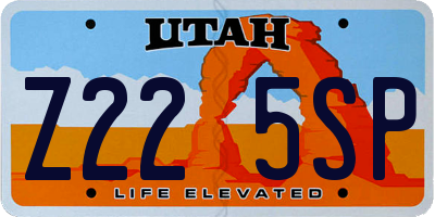 UT license plate Z225SP