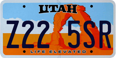 UT license plate Z225SR