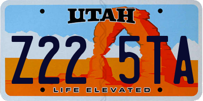 UT license plate Z225TA