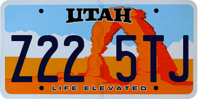 UT license plate Z225TJ