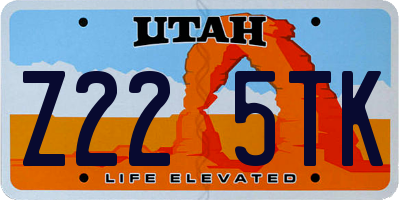 UT license plate Z225TK