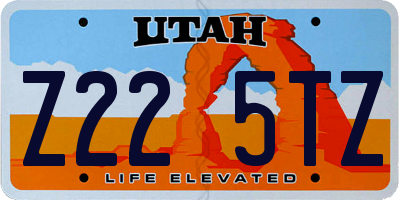 UT license plate Z225TZ