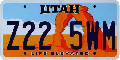 UT license plate Z225WM