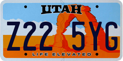 UT license plate Z225YG