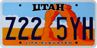 UT license plate Z225YH
