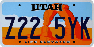 UT license plate Z225YK
