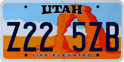 UT license plate Z225ZB