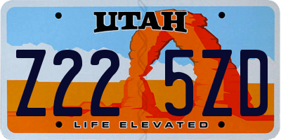 UT license plate Z225ZD