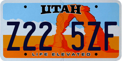 UT license plate Z225ZF