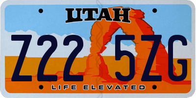 UT license plate Z225ZG