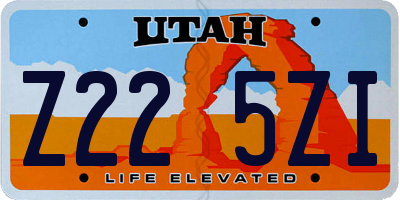 UT license plate Z225ZI