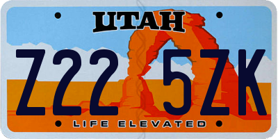 UT license plate Z225ZK