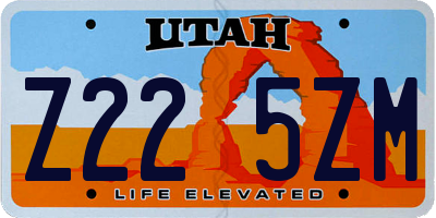 UT license plate Z225ZM