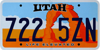 UT license plate Z225ZN