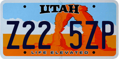 UT license plate Z225ZP