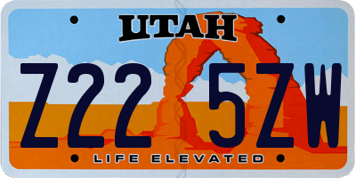 UT license plate Z225ZW