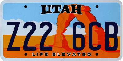 UT license plate Z226CB