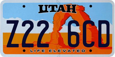 UT license plate Z226CD