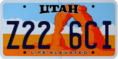 UT license plate Z226CI