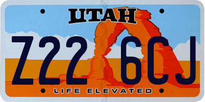 UT license plate Z226CJ
