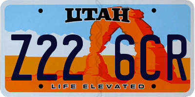 UT license plate Z226CR