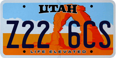 UT license plate Z226CS